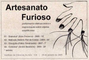 Programa da apresentação do duo Artesanato Furioso no ICA, em Belém do Pará, em 2009