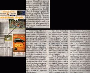Recorte de jornal sobre o lançamento do CD Bois de Ourém