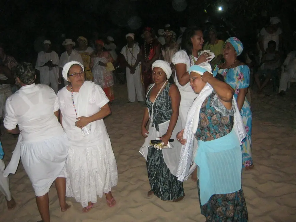Cena de festa em homenagem à cabocla Mariana, na praia de ponta de pedras, em Santarém, Pará, em 2012