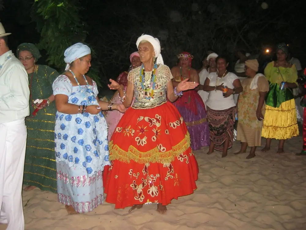 Cena de festa em homenagem à cabocla Mariana, na praia de ponta de pedras, em Santarém, Pará, em 2012