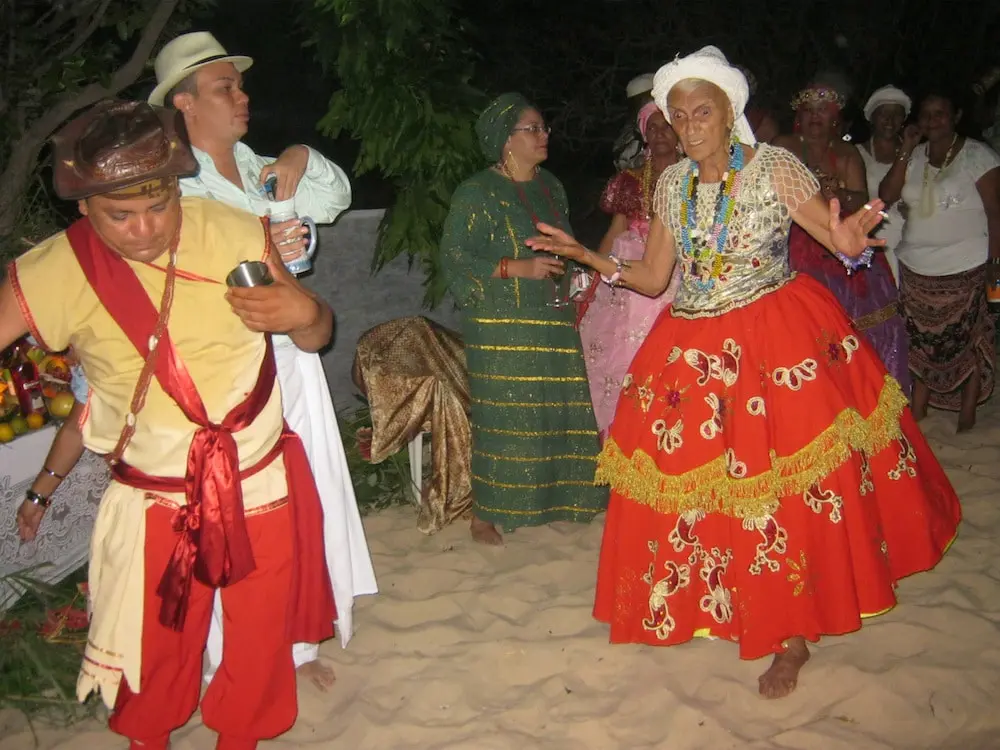 Cena de festa em homenagem à cabocla Mariana, na praia de ponta de pedras, em Santarém, Pará, em 2012