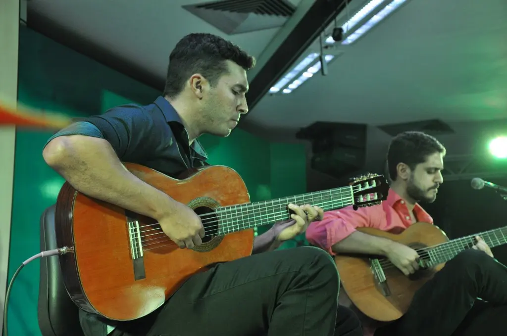 George Costa e Henrique Neto no "Wirapu'ru - Encontro Internacional de Música na Amazônia", promovido pela Ufopa em 2015. Dia 10/12/2015.