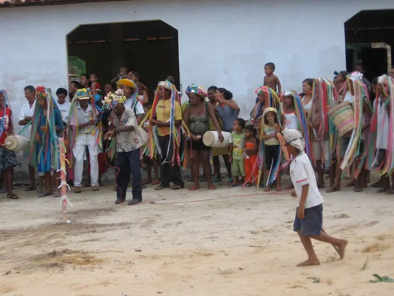 Cena da matança do boi-bumbá Ouro Fino, de Ourém, em 2004