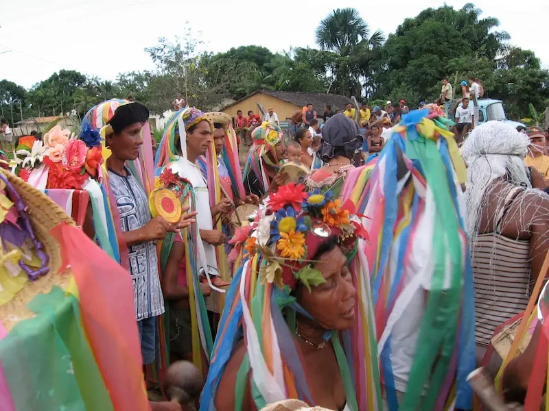 Cena da matança do boi-bumbá Ouro Fino, de Ourém, em 2004