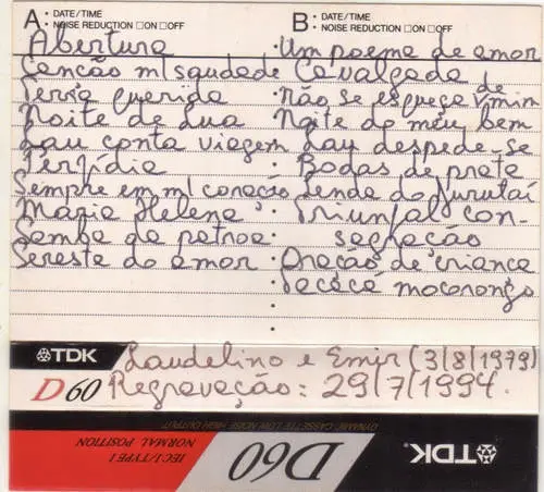 Capa do K7 Laudelino e Emir, do acervo de Emir Bemerguy