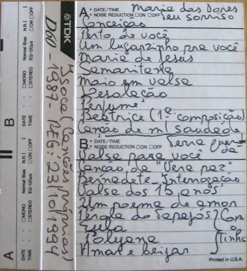 Capa do K7 Isoca - Canções Próprias, do acervo Emir Bemerguy